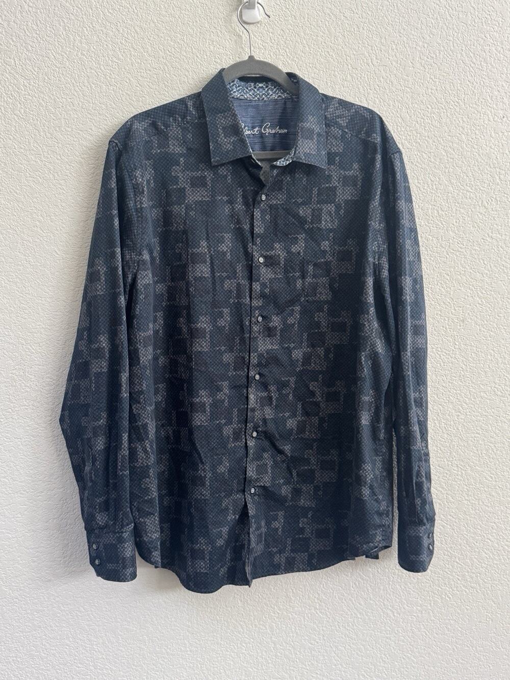 Robert Graham Geometric Button Up Shirt Mens XL Tailored Fit